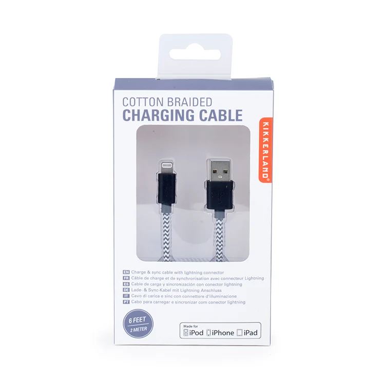 Chevron Cotton Bradied Charging Cord - Image 3