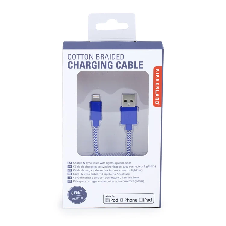 Chevron Cotton Bradied Charging Cord - Image 3