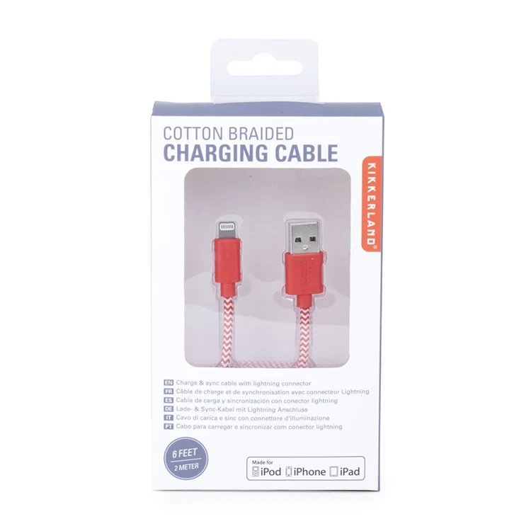 Chevron Cotton Bradied Charging Cord - Image 3