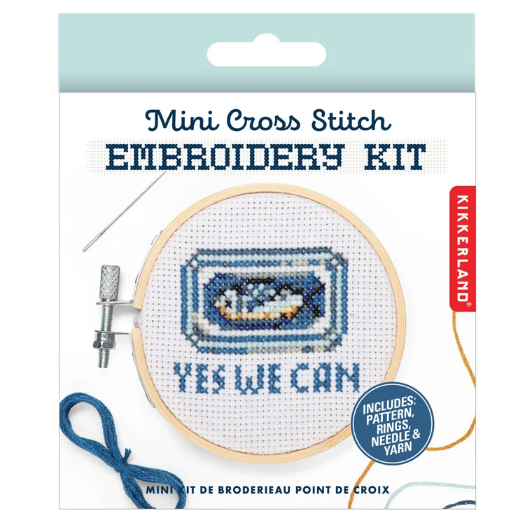 Yes We Can Sardine Mini Cross Stitch Embroidery - Image 3