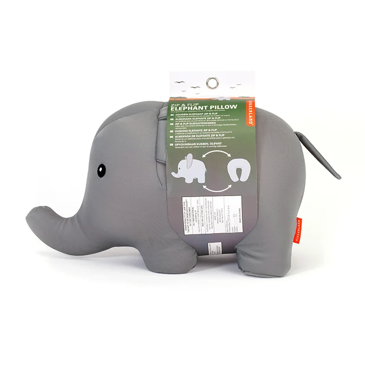 Elephant Zip & Flip Travel Pillow - Image 3